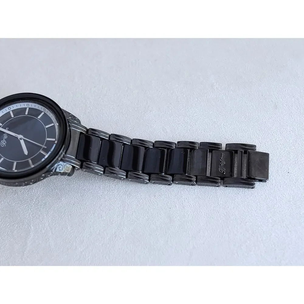 Brighton Carpinteria Chunky Watch Dark Bronze Black Acrylic Retired Bold